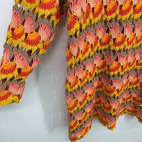 Free People Dress RARE Fan Crochet Long Sleeve Tunic Coverup - Picture 10 of 11